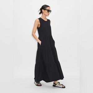 NWOT ME+EM Cheesecloth Shirred Halterneck Maxi Dress